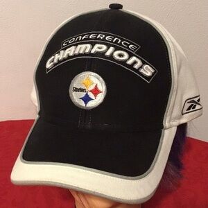 New Pittsburgh Steelers NFL Conference Champs REEBOK Adjustable Dad Hat Cap NWT